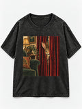 Peeking Rabbit Behind Curtains T-Shirt Sweatshirt Hoodie
