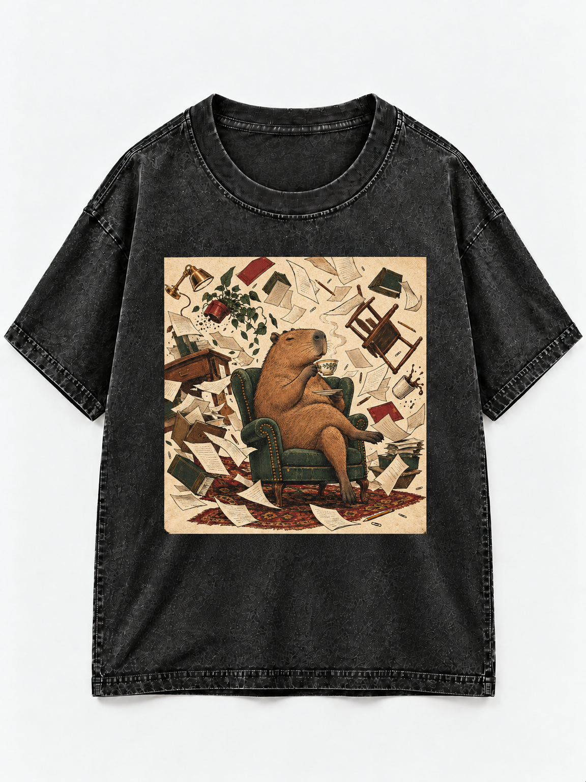 Calm Capybara Drinking Tea T-Shirt Sweatshirt Hoodie